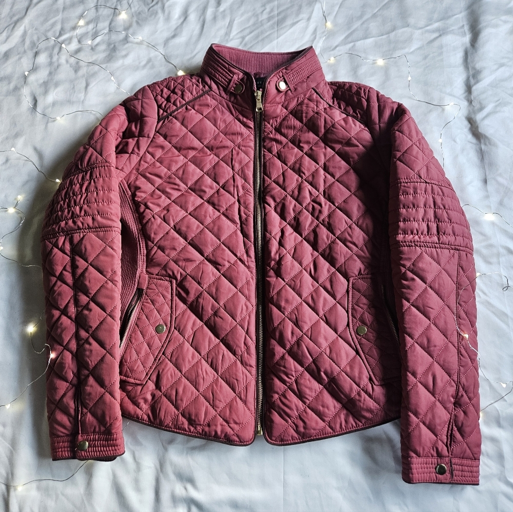NWOT Dark Red Quilted Jacket